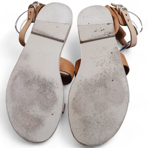 Rag & Bone Lara Ivory Tan Leather Flat Gladiator Sandals  Size 8.5 - Picture 7 of 14